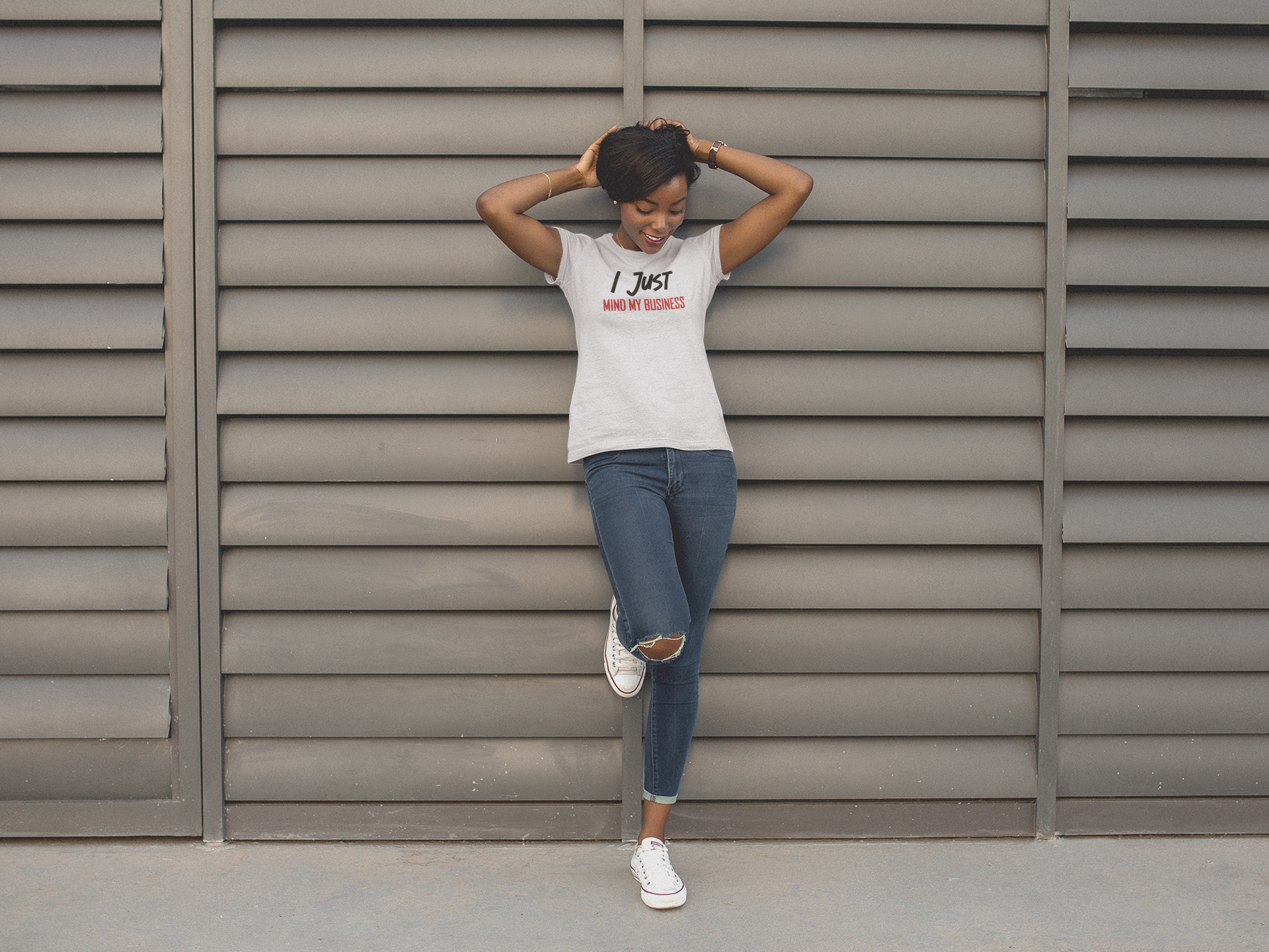I Just Mind My Business White T-Shirt